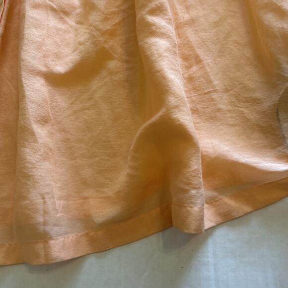 Massimo Dutti Blouse Women’s Size Large Orange Cotton Silk Blend Top Lagan Look - Picture 4 of 10